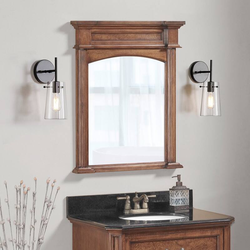 KAWOTI Modern Wall Sconce Set with Clear Shade(Set of 2)