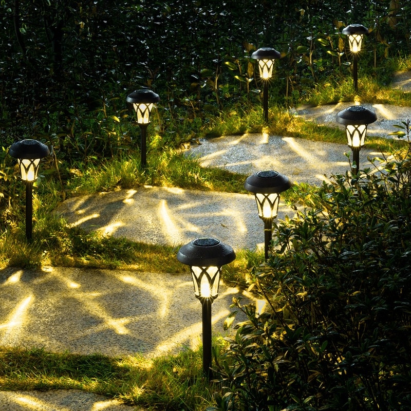 Solar Powered LED Metal Pathway Landscape Light (Set of 6)