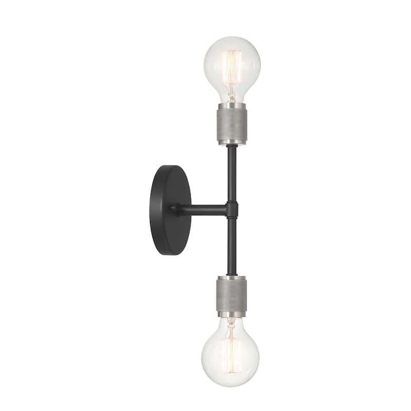 Maxim Metal Exposed 2-Bulb Wall Sconce - 6.4"L x 5.0"W x 19.0"H