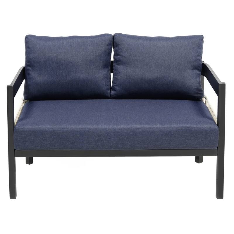 Multi-person Outdoor Iron Sofa Set with A table
