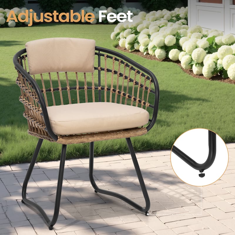 VredHom 9-PC Outdoor Patio Rectangular Aluminum Dining Sets Table with Rattan Chairs Umbrella Hole