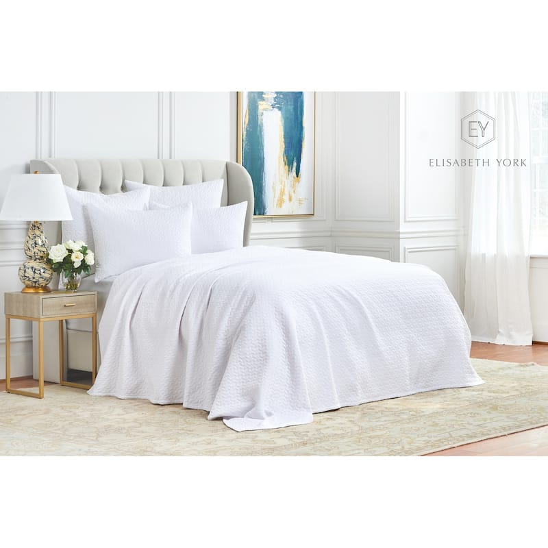 92" x 108" Vance Dove King Matelasse Geometric Chevron Pattern King Bedspread