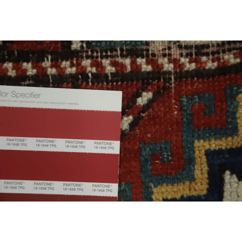 Hand Knotted Oriental 100% Wool Carpet Traditional All-Over Red Shiraz Area Rug - 8' 1'' X 3' 10''