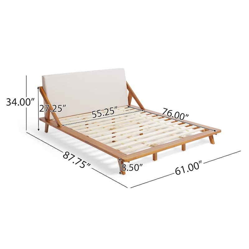 Christopher Knight Home - Breonca Modern Upholstered Platform Bed with Padded Headboard