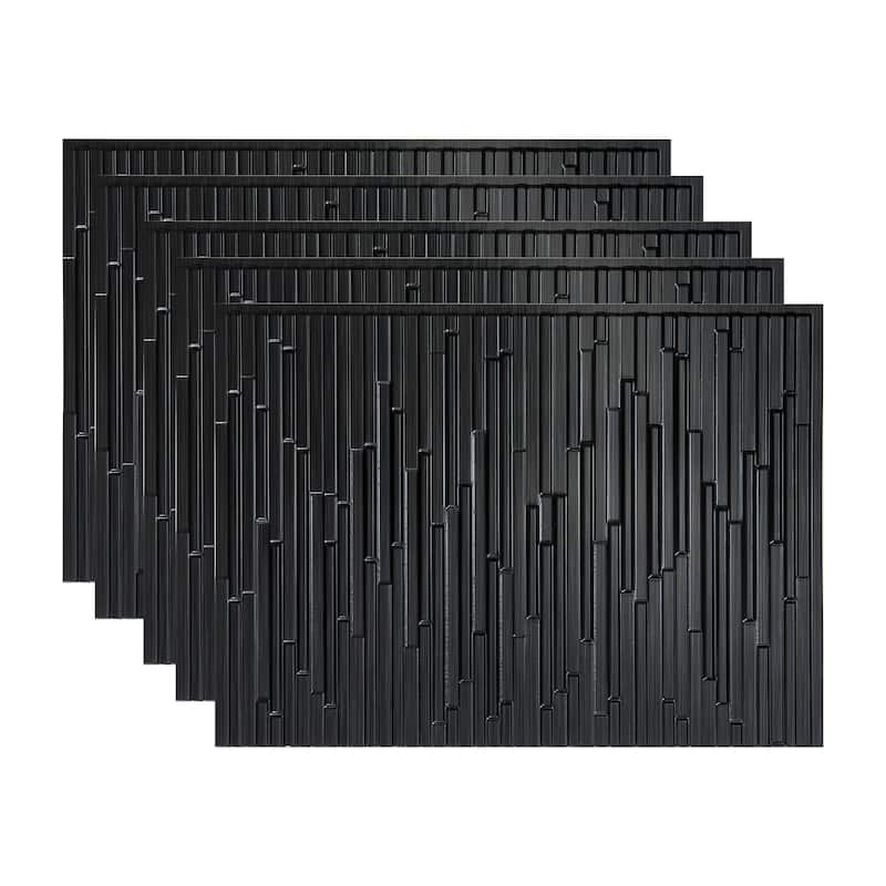 FASÄDE Skyline Decorative Vinyl Backsplash Panel - 5 Pack - BRUSHED ONYX
