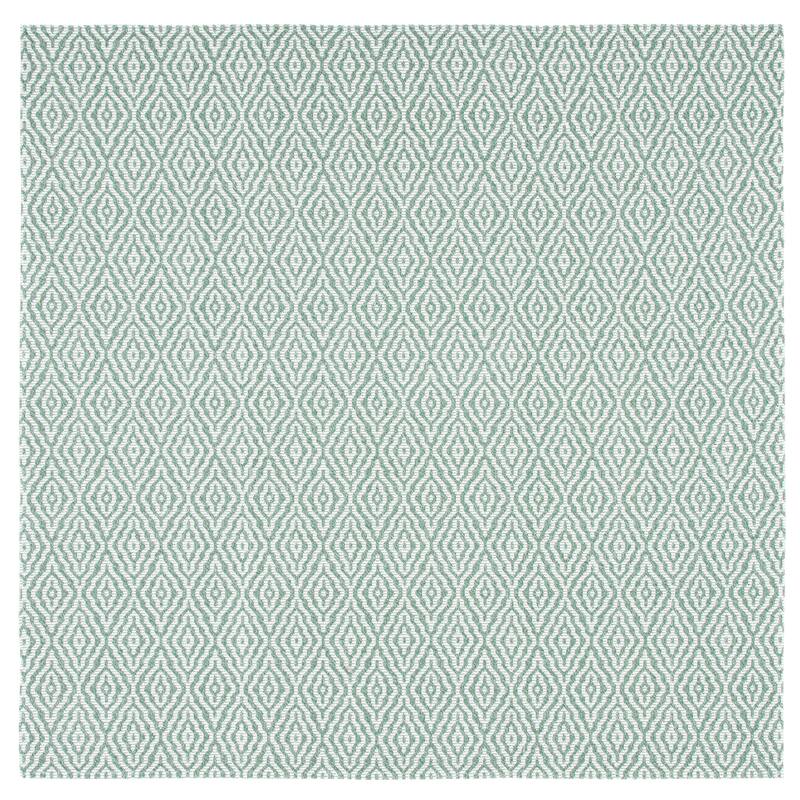 SAFAVIEH Augustine Canan Geometric Fringe Rug - 6'7" Square - Green/Ivory