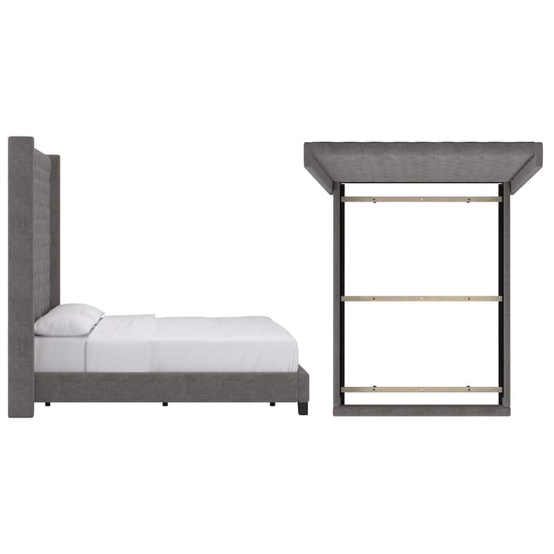 Detmold Wingback Button Tufted High Headboard Bed