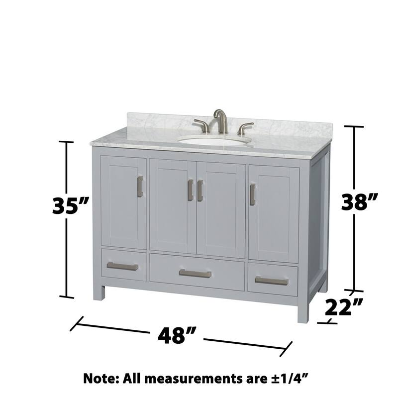 Wyndham Collection WCS141448SUNOM24 Sheffield 48" Freestanding Single