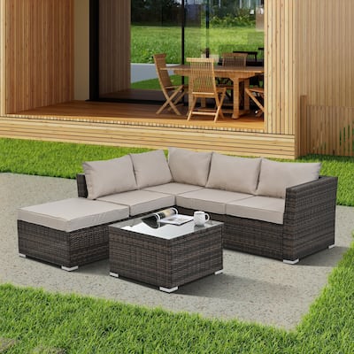 Outdoor Wicker Weaving Conversation Combo Set of 4