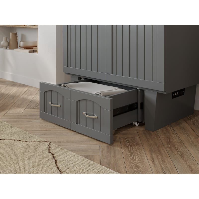 Sydney Twin Murphy Bed Chest with 6 inch Mattress