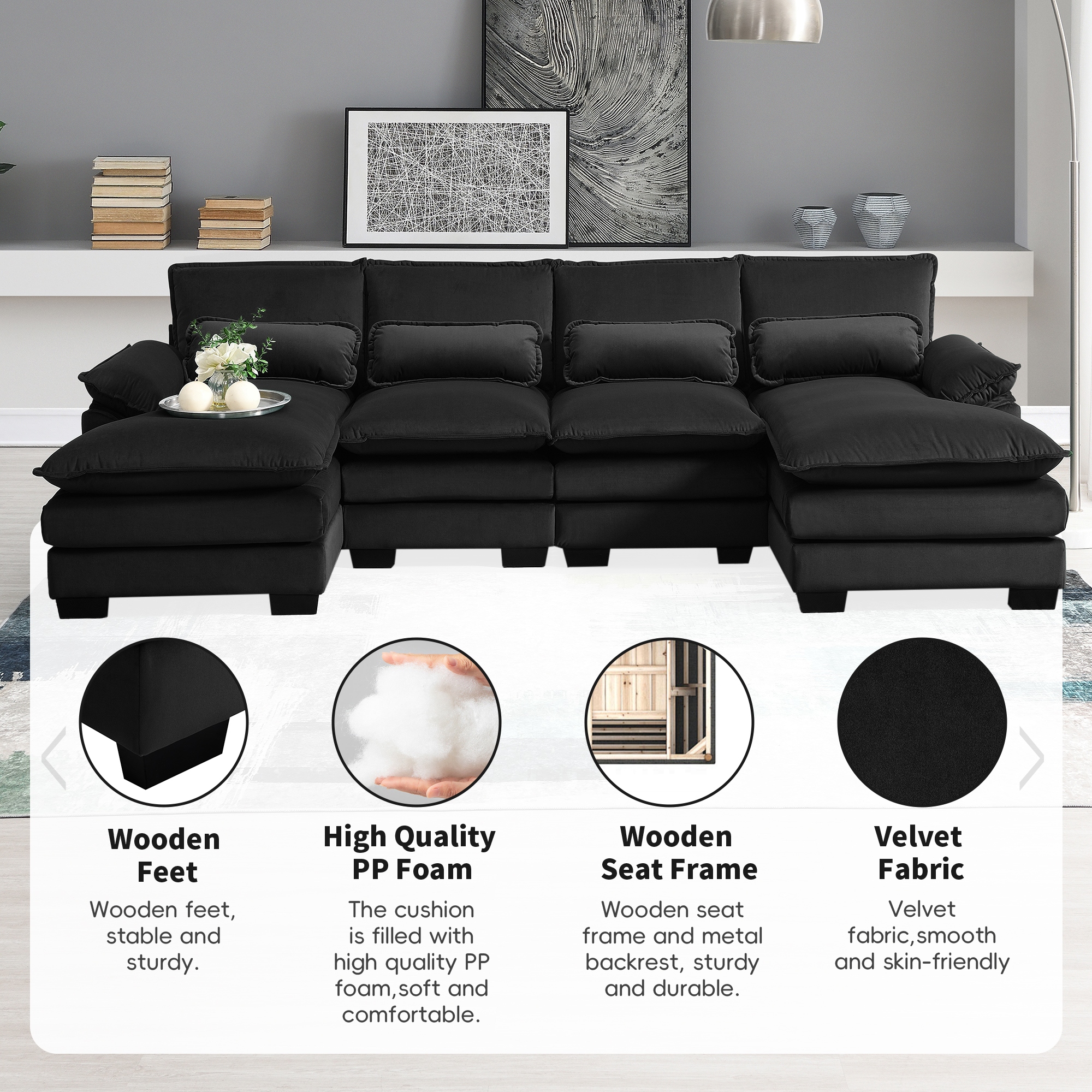 109.8 55.9 Sleeper Sofa Couch With Waist Pillows And Chaise Lounge 6 Seat On Sale Bed Bath Beyond 40625498