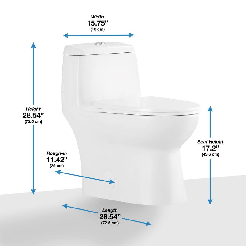 Pack of 2 Jade One-Piece Elongated Toilet With Dual Flush and Soft Close Seat - White