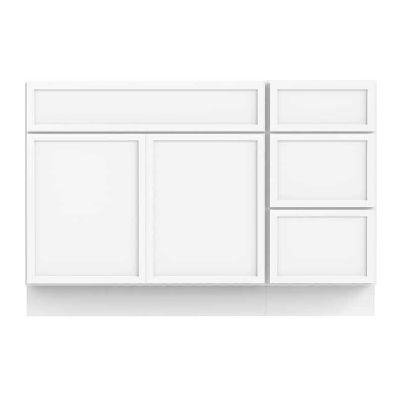 Vanity Art 51" Birch Freestanding Bathroom Vanity Cabinet without Top