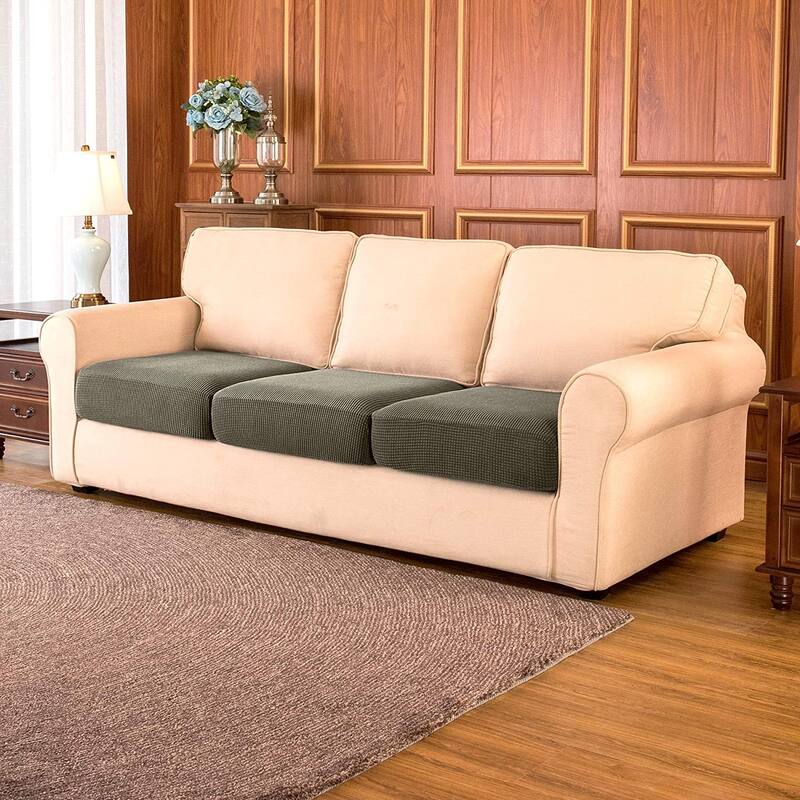 Subrtex Stretch Separate Sofa Cushion Slipcovers (1/2/3 PCS) - 3 PCS - Olive Green