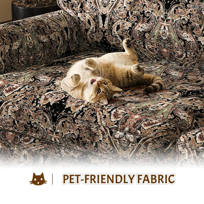 GDFStudio - Chenille Deep Seat 3&4-Seater Sofa Set with Skirt Design (Set of 2)