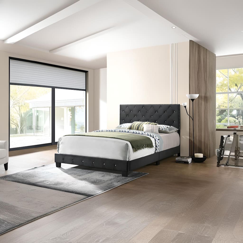 Black Transitional Full Bed for Restful Sleep