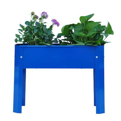 Outdoor Galvanized Raised Garden Bed Elevated Garden Planter Flowerpot Box with Legs for Gardening Vegetables Flower