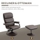 preview thumbnail 16 of 16, HOMCOM Recliner Chair with Ottoman, Swivel PU Leather High Back Armchair w/ Footrest Stool, 135° Adjustable Backrest