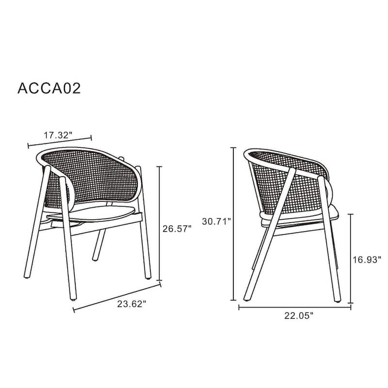 Manhattan Comfort Versailles Armchair in Black and Natural Cane