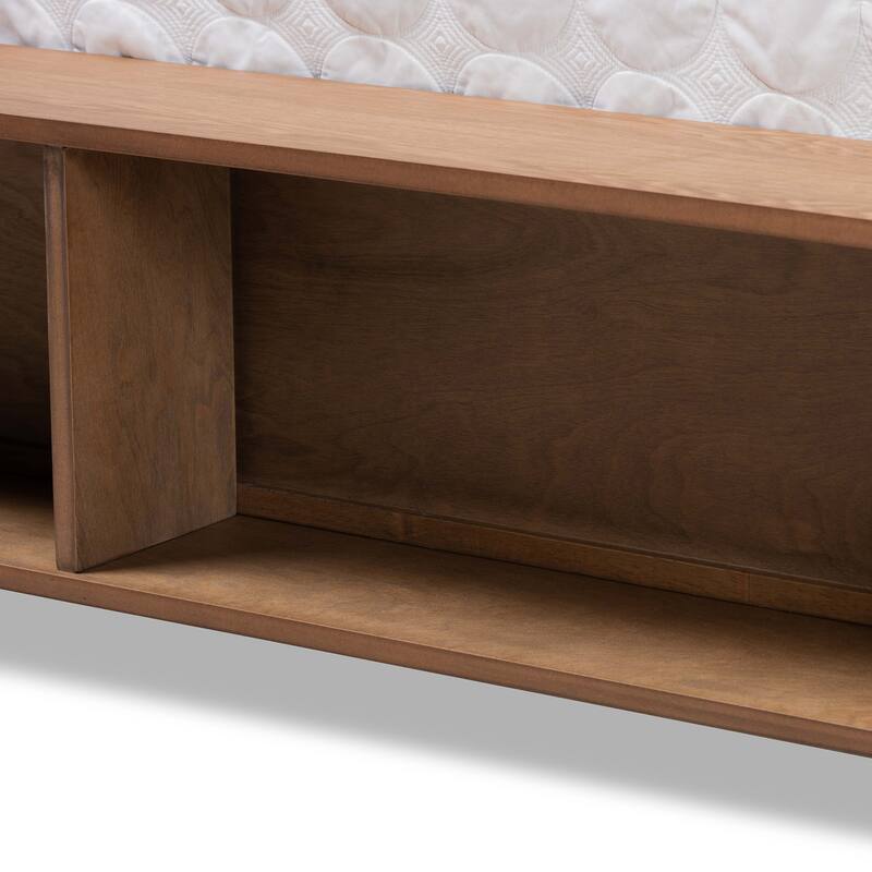 Alba King Size 4-Drawer Platform Storage Bed with Built-In Shelves