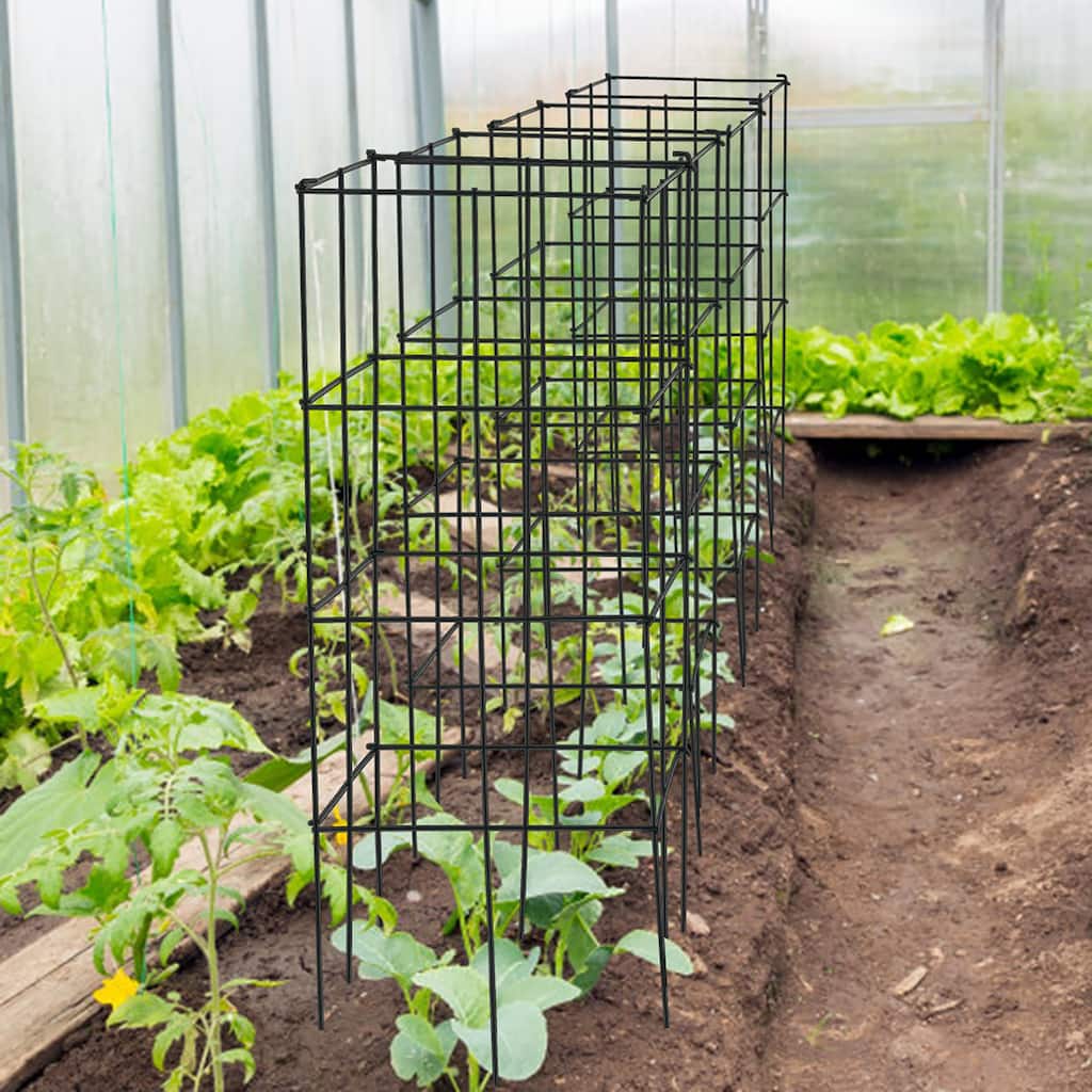 Pack of 4 Plant Cage Support Tomato Stakes and Cages