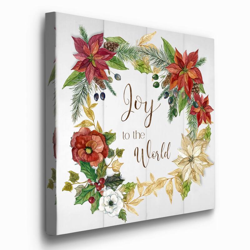 Poinsettia Joy-Premium Gallery Wrapped Canvas - Ready to Hang