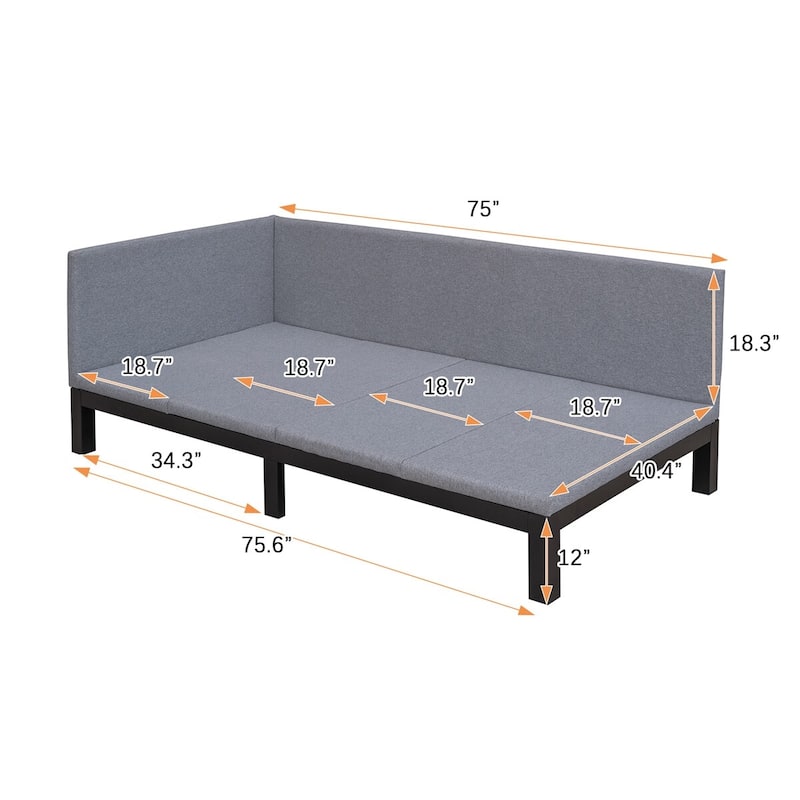 Merax Upholstered Daybed/Sofa Bed Frame Twin/Full Size Linen