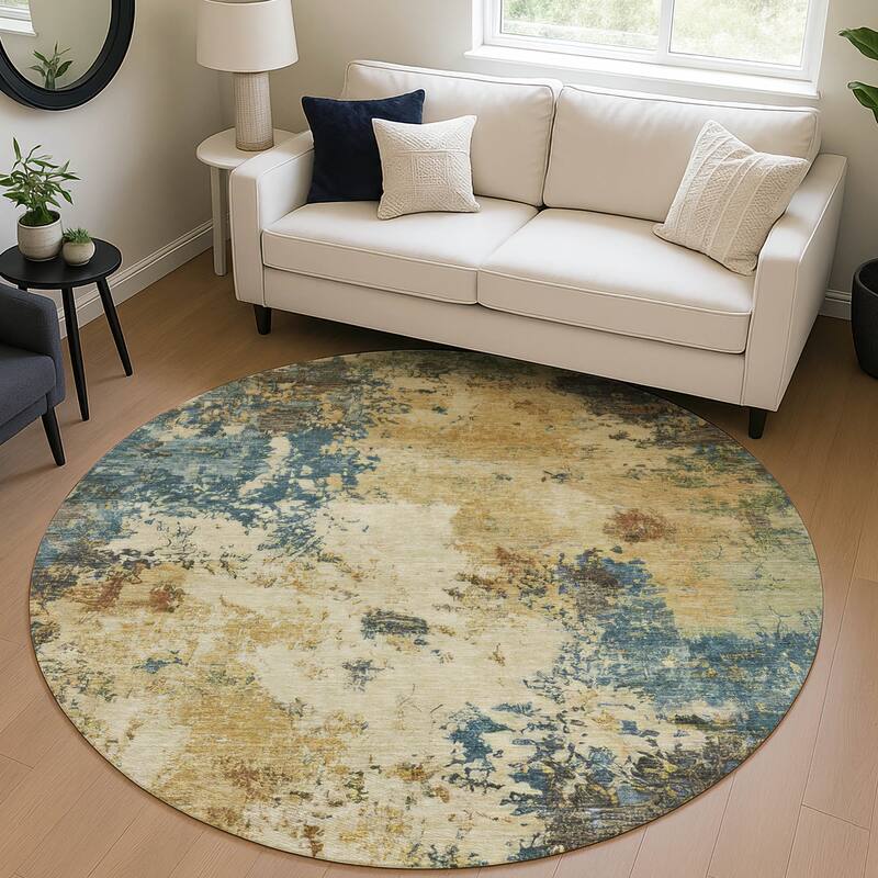 Machine Washable Indoor/ Outdoor Casual Contemporary Chantille Rug