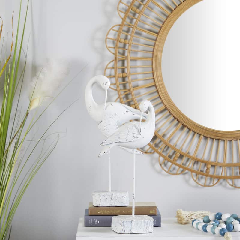 Polystone Bird Decorative Sculpture - Set of 2 White - Roche River Decor