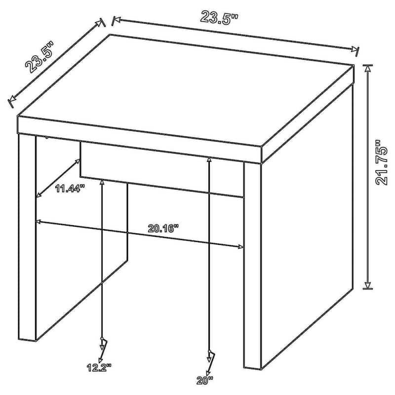 23.5 in. Natural Brown Square Wood End Table, Sturdy Build End Side Table for Living Rooms