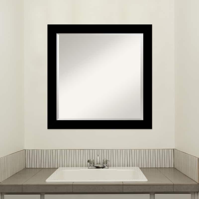Brushed Beveled Framed Bathroom Vanity Wall Mirror - Brushed Black