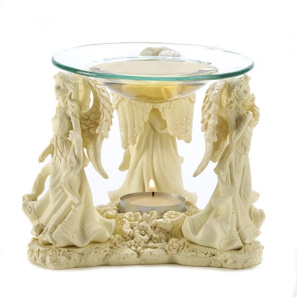 Angelic Trio Oil Warmer with 1 Tea Light - Antique White. Opens flyout.