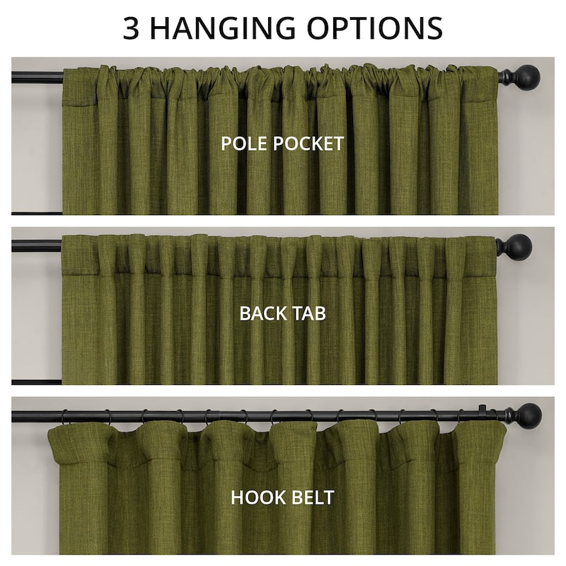 Exclusive Fabrics Textured Faux Linen Extra Wide Room Darkening Curtains for Bedroom & Living Room Curtains (1 Panel)