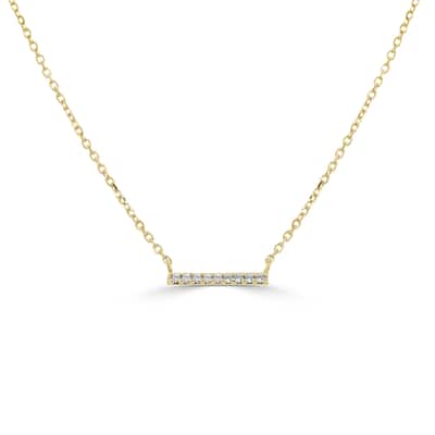 Joelle Collection Diamond Mini Bar Necklace 14K Gold 0.05ct