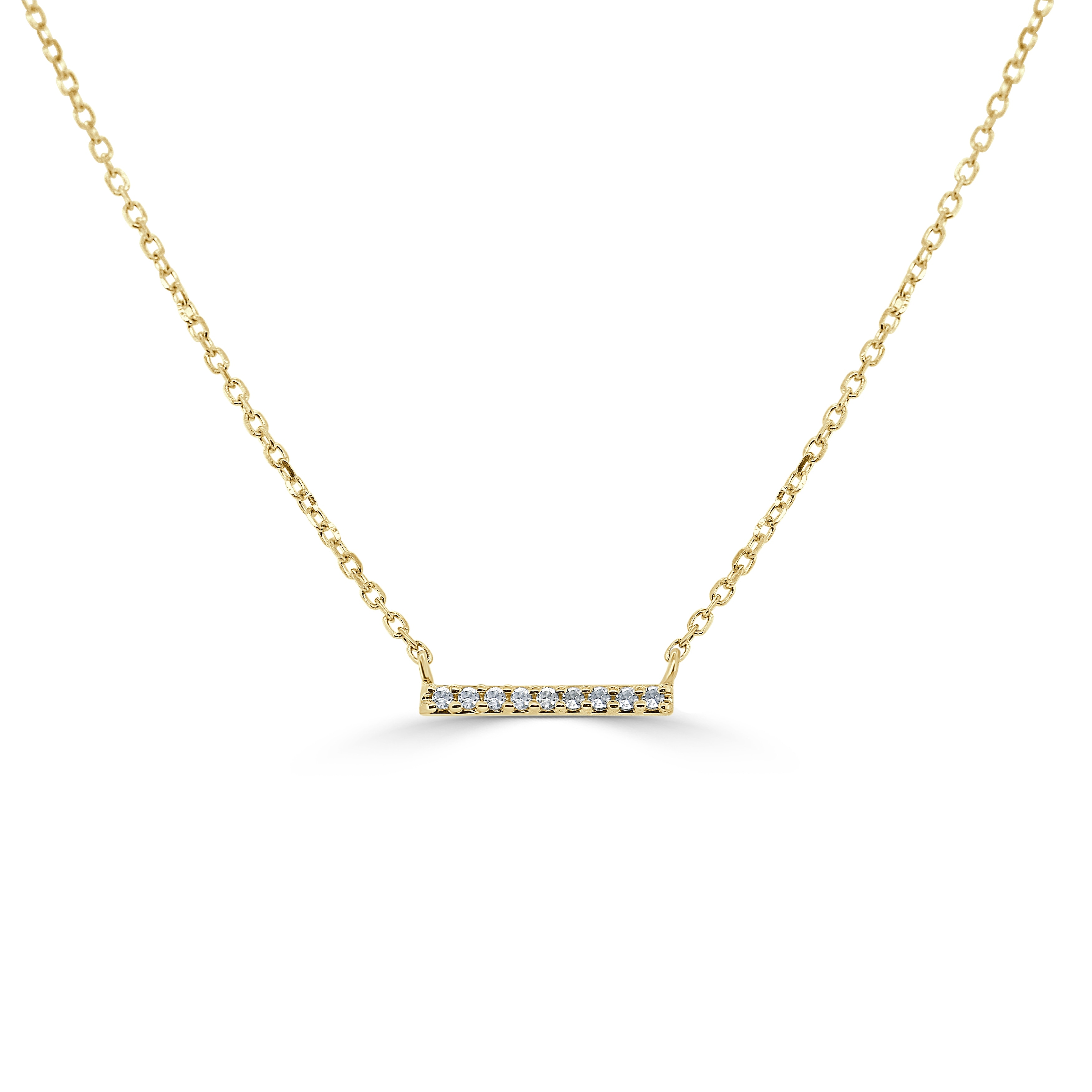 Joelle Collection Diamond Mini Bar Necklace 14K Gold 0.05ct