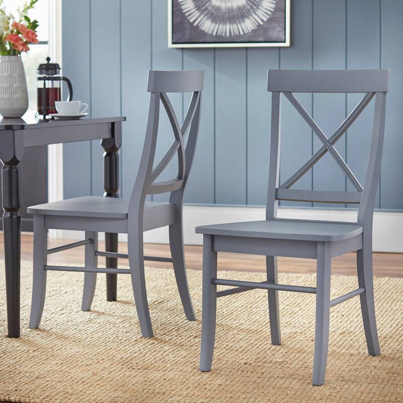Simple Living Albury 7-piece Black and Grey Cross Back Dining Set