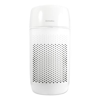 Homedics Air Purifier, 5-in-1 Air Purifier for Medium Rooms up to 853 SqFt, 99% HEPA, UV-C and Carbon Filters - White