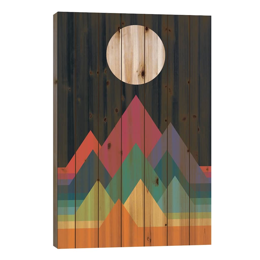 Whimsical Mountains Print On Wood by Andy Westface - Multi-Color