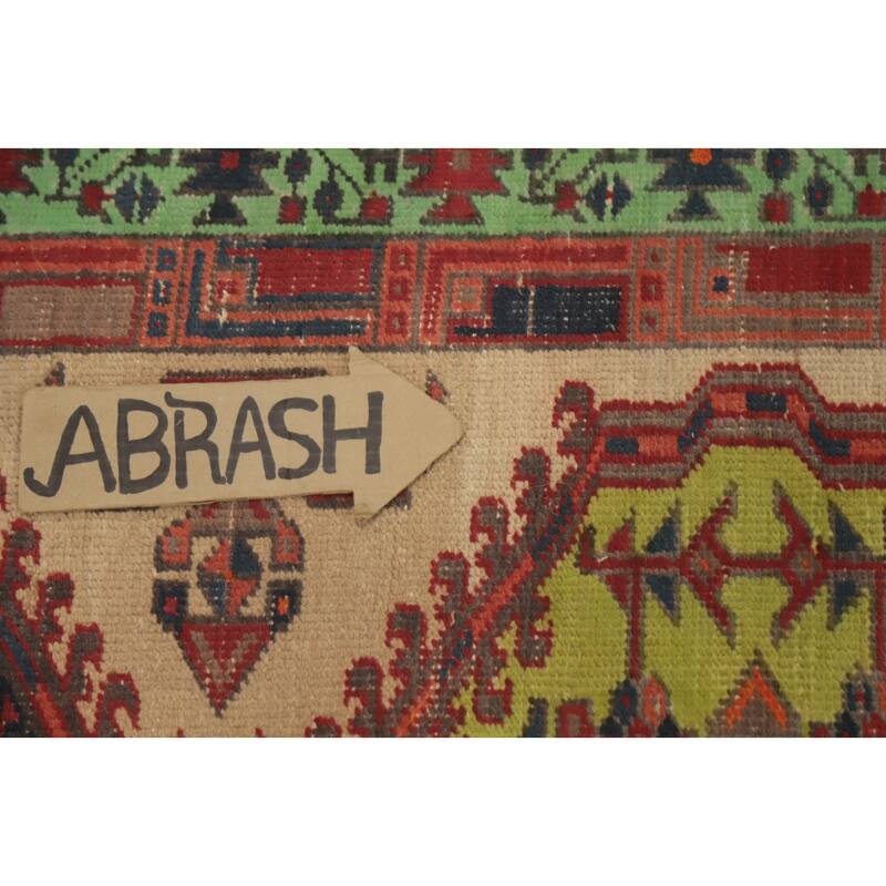 Hand Knotted Oriental 100% Wool Carpet Traditional Tribal Beige & Ivories Ardebil Runner Rug - 10' 5'' X 3' 1''