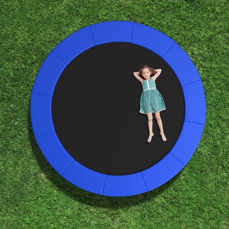 Blue PVC Foam Trampoline Safety Pad with Elastic Straps and Hook Closure