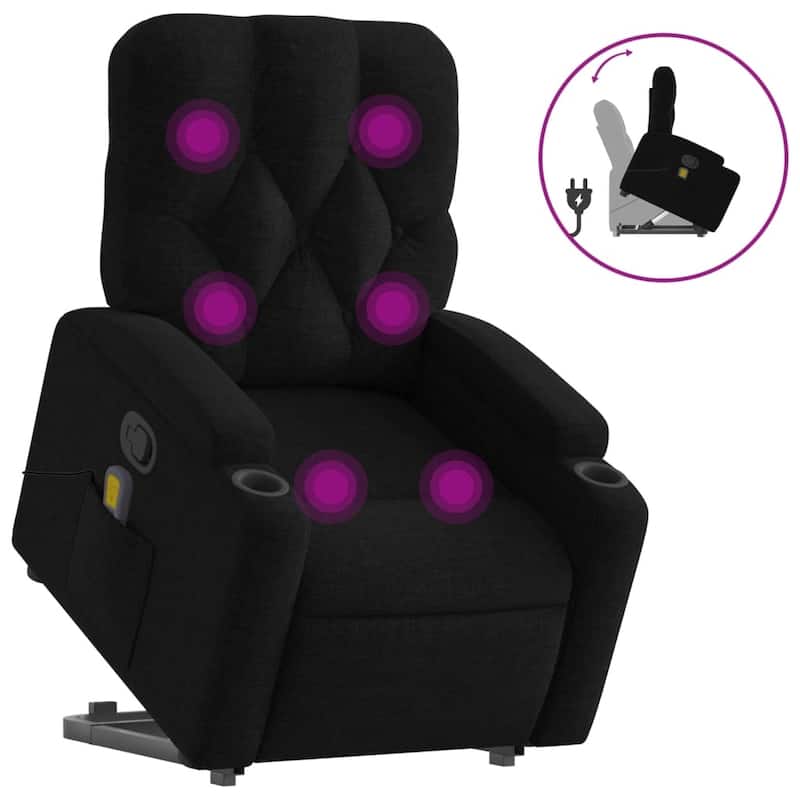 vidaXL Stand up Massage Recliner Chair Power Lift Wingback Armchair Fabric