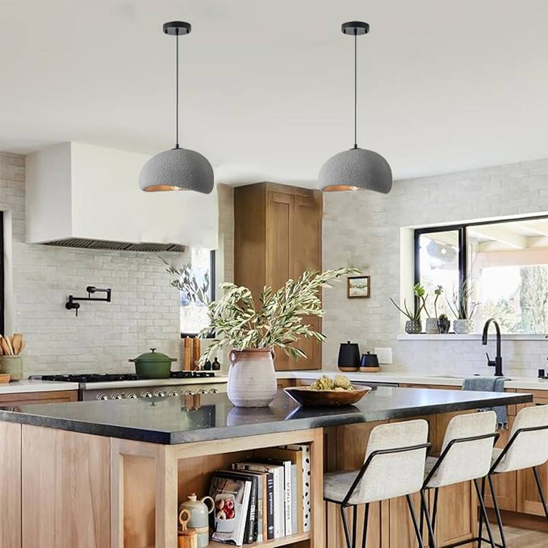 E26 bulb light gray pendant light metal, polystyrene hanging light