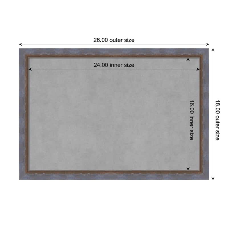 Amanti Art Two Tone Blue Copper Framed Magnetic Board - Board Size 24x16