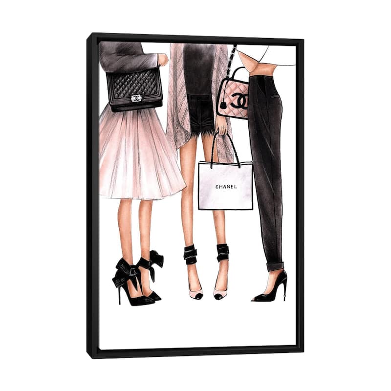 iCanvas "3 Ladies" by LaLana Arts Framed Canvas Print - Black - 40x26
