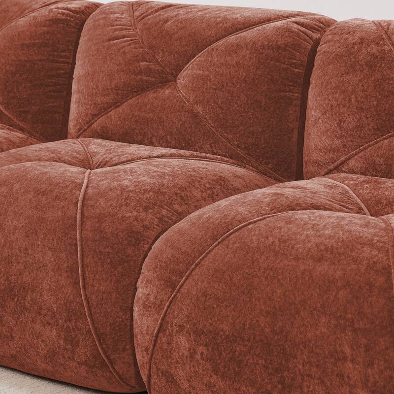 Sofa Couches With boneless Sofa,Soft Velvet Fabric,Bottom Anti-Slip Design