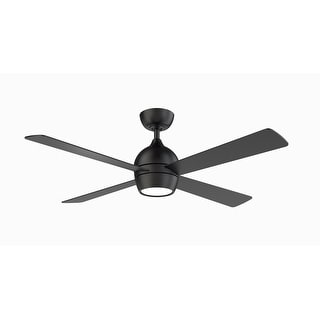 Fanimation Kwad 52 inch Indoor Ceiling Fan with LED Light Kit and Remote - Black