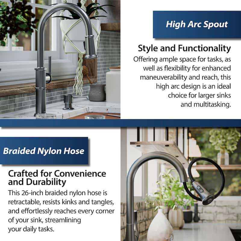 Karran Brampton KKF365 Single Handle Pull Down Sprayer Kitchen Faucet