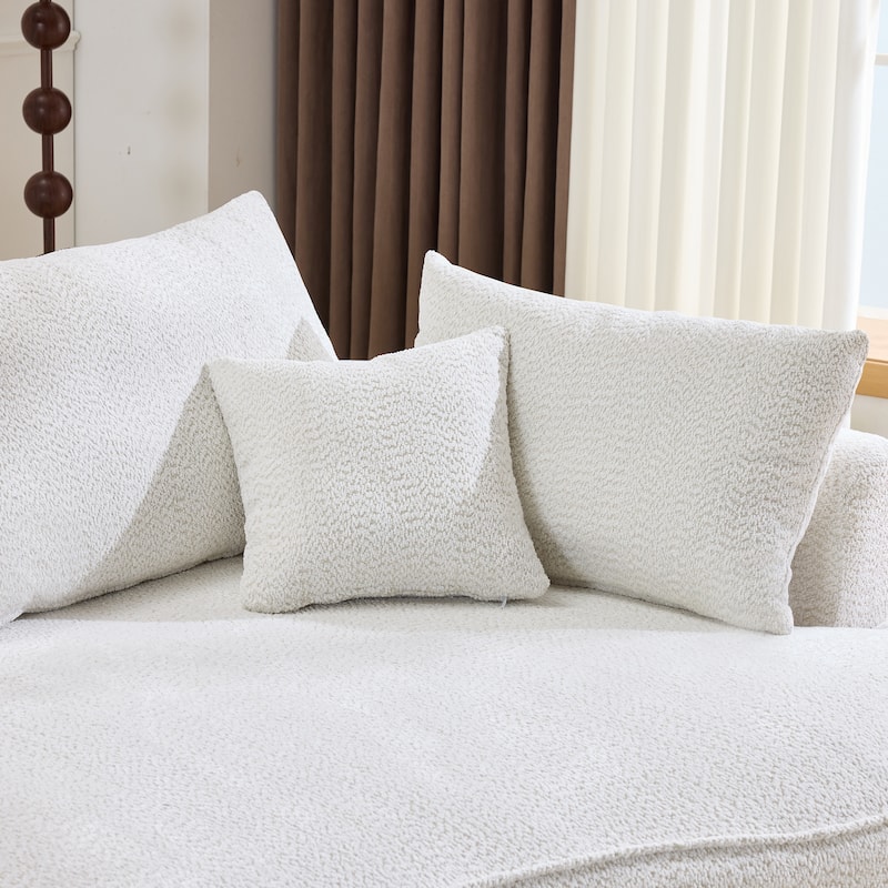 124.5 Inch Oversized Cloud Sofa, Modern Boneless Chenille Couch with Pillows, No Assembly Sofa for Living Room