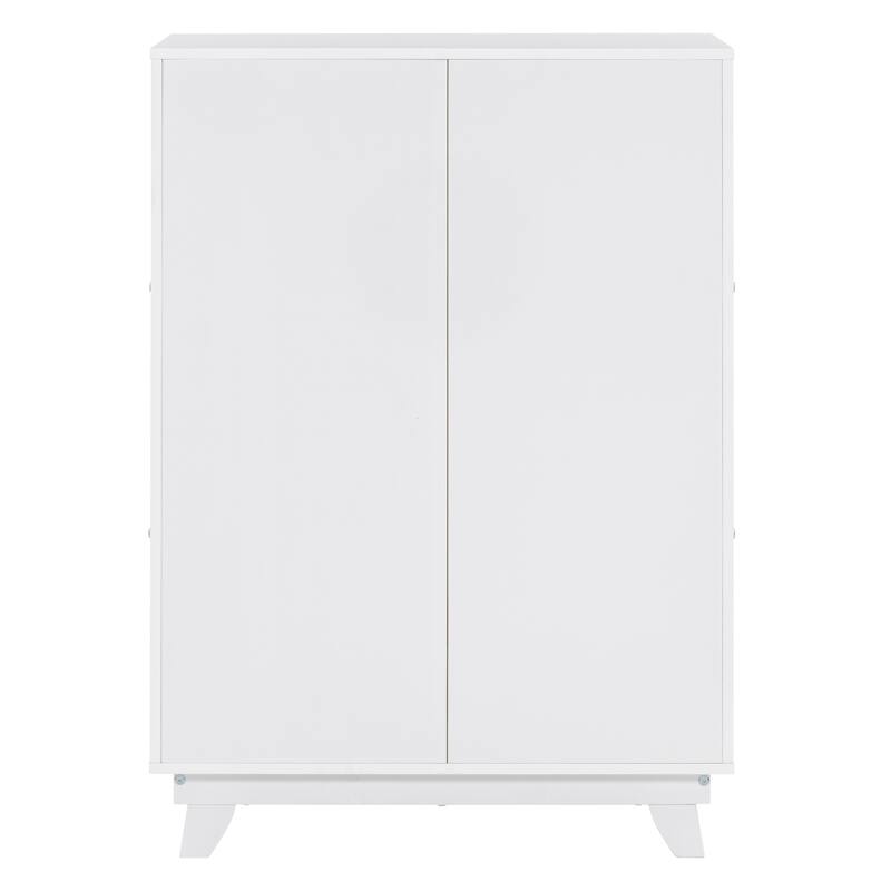 Wooden Wardrobe Storage Armoires With Hanging Rod And Doors