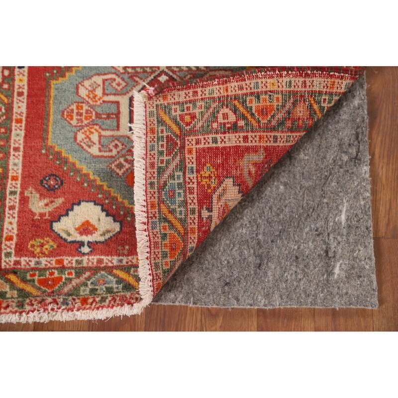 Traditional Shiraz Persian Vintage Square Rug Hand-Knotted Wool Carpet - 2'2" x 2'1"